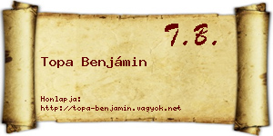 Topa Benjámin névjegykártya